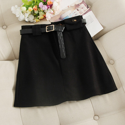 Fusta de dama eleganta cu curea si talie inalta in mai multe culori