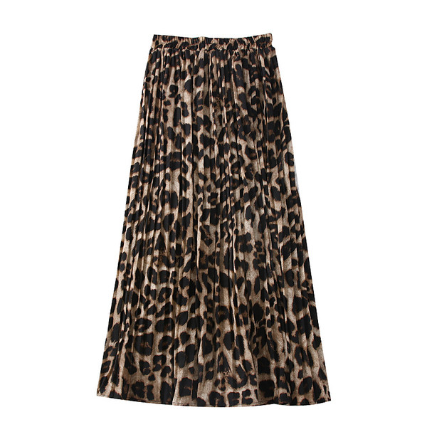 Νέο μοντέλο γυναικεία φούστα  με ζωικό τύπωμα σε γκρι, μπεζ και καφέ χρώμα