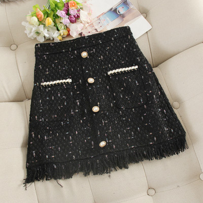 Stílusos női szoknya magas derékkal és zsebekkel, négy színben