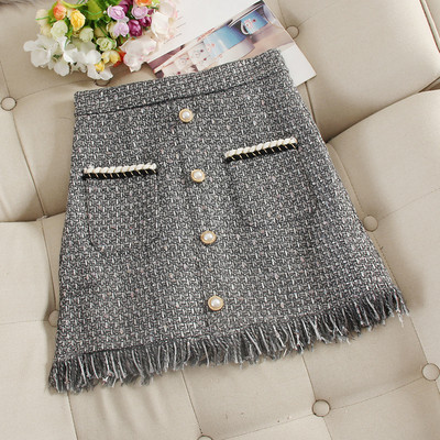 Stílusos női szoknya magas derékkal és zsebekkel, négy színben