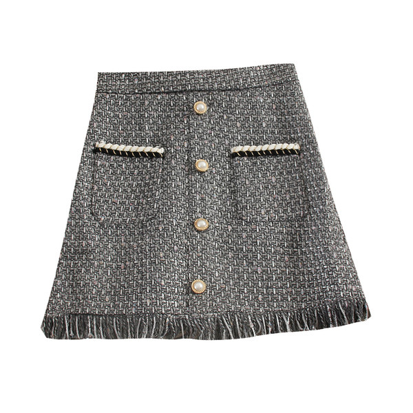 Stílusos női szoknya magas derékkal és zsebekkel, négy színben