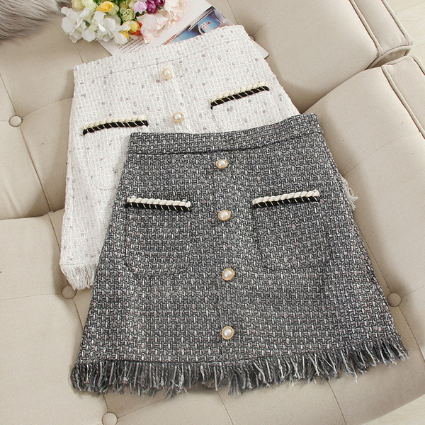 Stílusos női szoknya magas derékkal és zsebekkel, négy színben