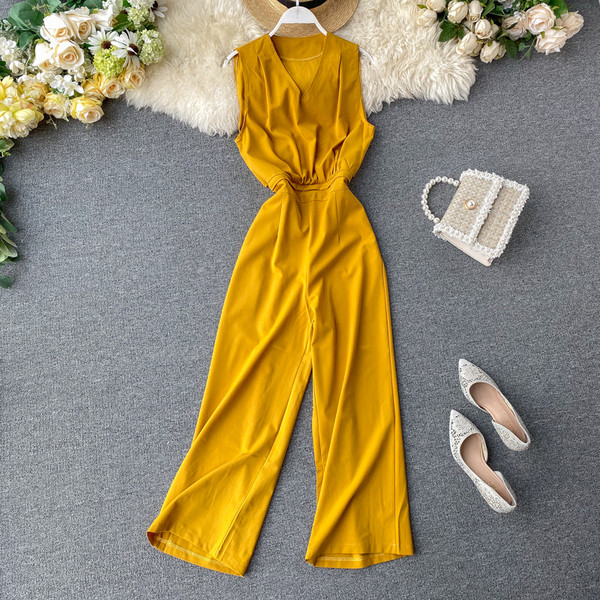 Női overál spitz nyakkivágással több színben