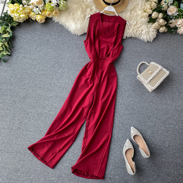 Női overál spitz nyakkivágással több színben