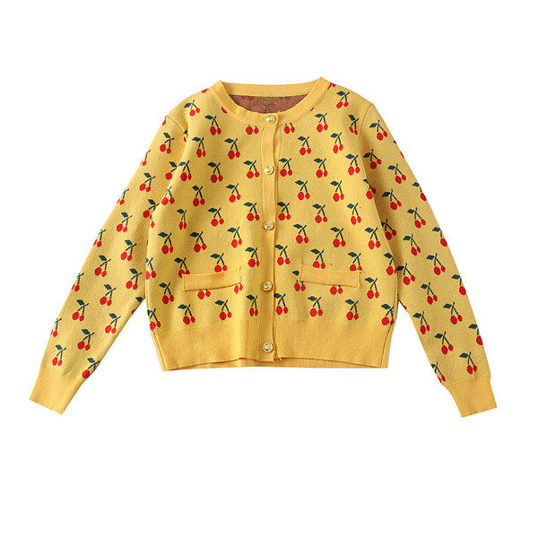 Cardigan de damă actual cu model în negru, alb, albastru și galben