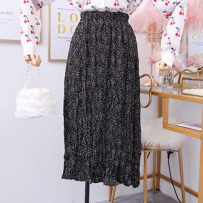 Fusta de dama model nou cu model in negru, maro si verde