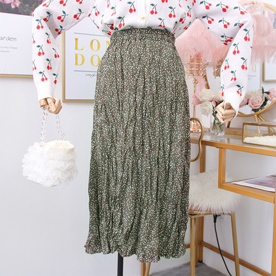 Fusta de dama model nou cu model in negru, maro si verde