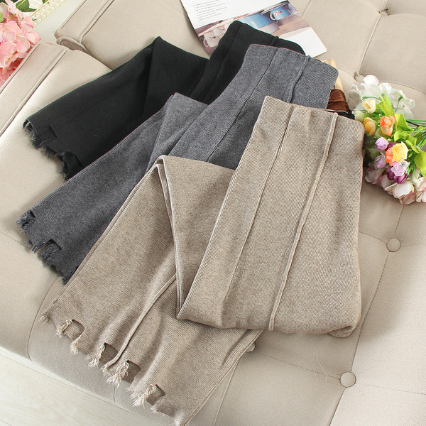 Pantaloni largi dama casual cu talie inalta in diferite culori