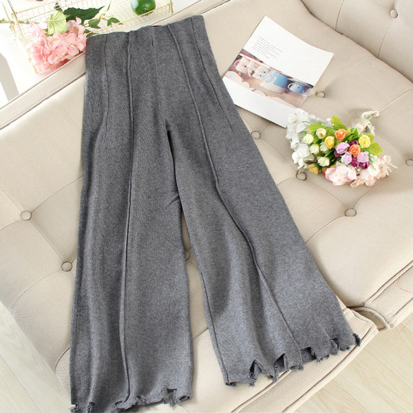 Pantaloni largi dama casual cu talie inalta in diferite culori