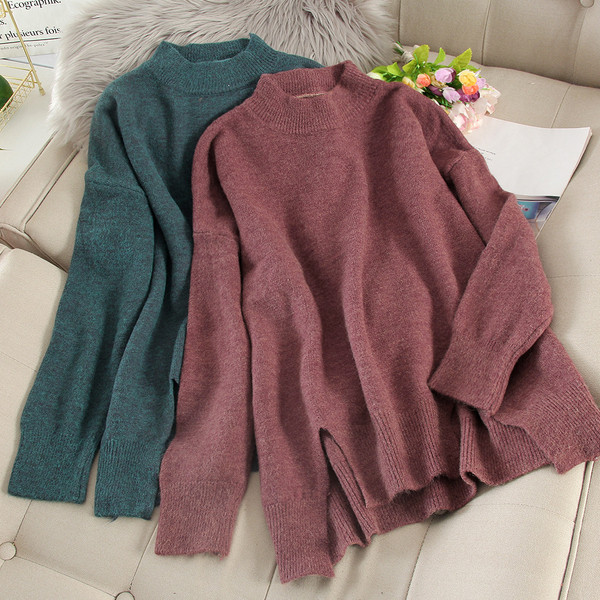 Pulover casual dama asimetric cu decolteu oval in mai multe culori