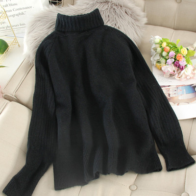 Ежедневен дамски пуловер с висока яка в различни цветове