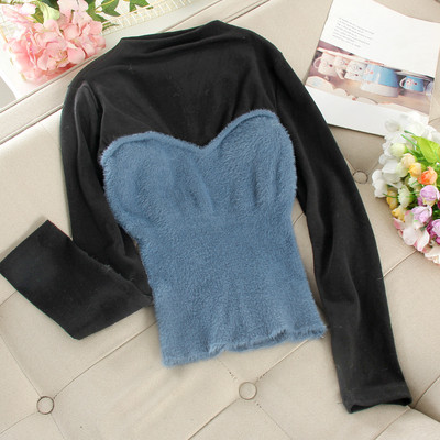 Bluză casual de damă cu decolteu oval și mâneci lungi în mai multe culori