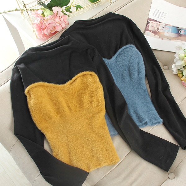 Bluză casual de damă cu decolteu oval și mâneci lungi în mai multe culori