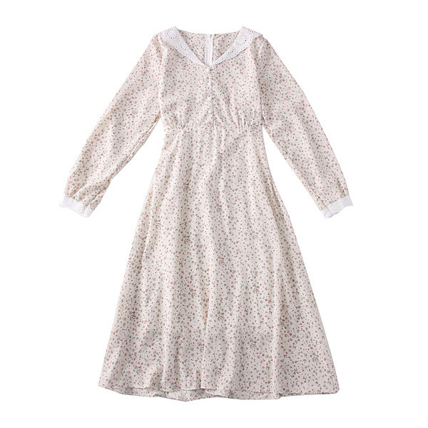 Καθημερινό γυναικείο φόρεμα με λαιμόκοψη και κουμπιά - σε διάφορα χρώματα