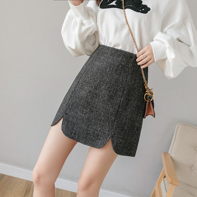 Új modell magas derékú női szoknya zöld, fekete és szürke színekben