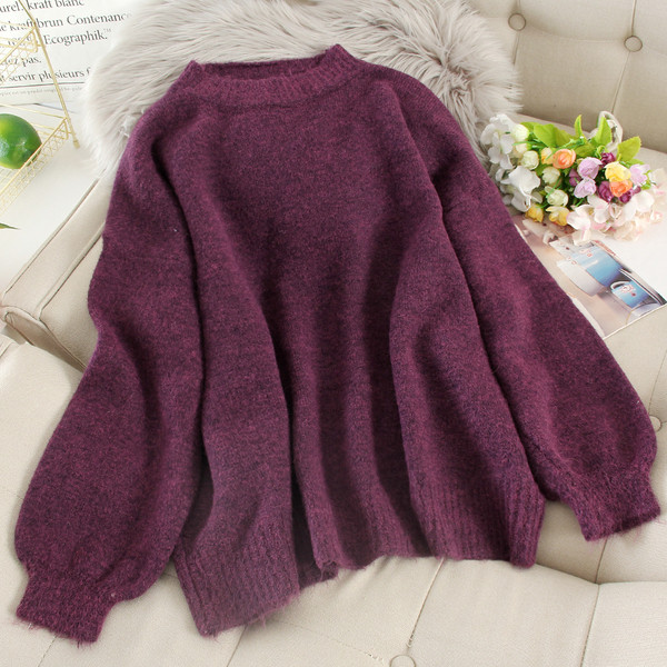 Pulover casual de dama in diferite culori si decolteu oval