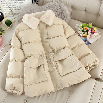 Geaca de iarna casual de dama cu sireturi si captuseala moale in mai multe culori