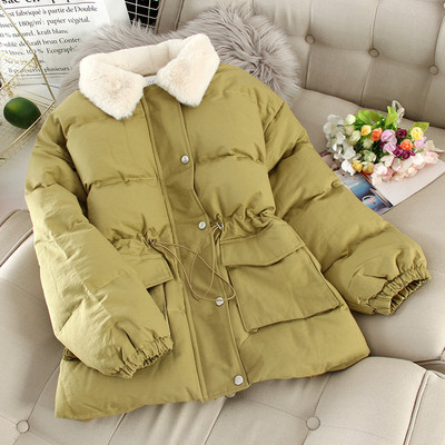 Geaca de iarna casual de dama cu sireturi si captuseala moale in mai multe culori