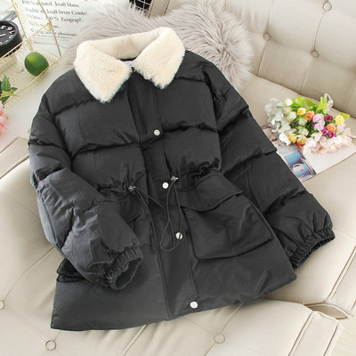 Geaca de iarna casual de dama cu sireturi si captuseala moale in mai multe culori