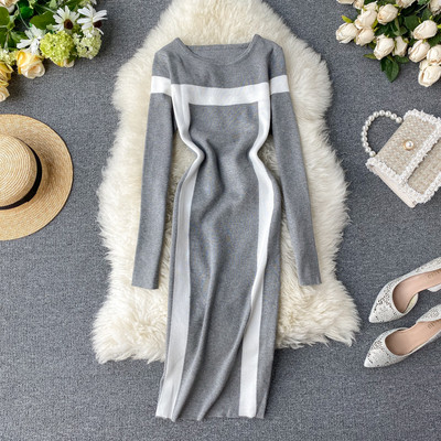 Rochie casual de dama cu decolteu oval in mai multe culori