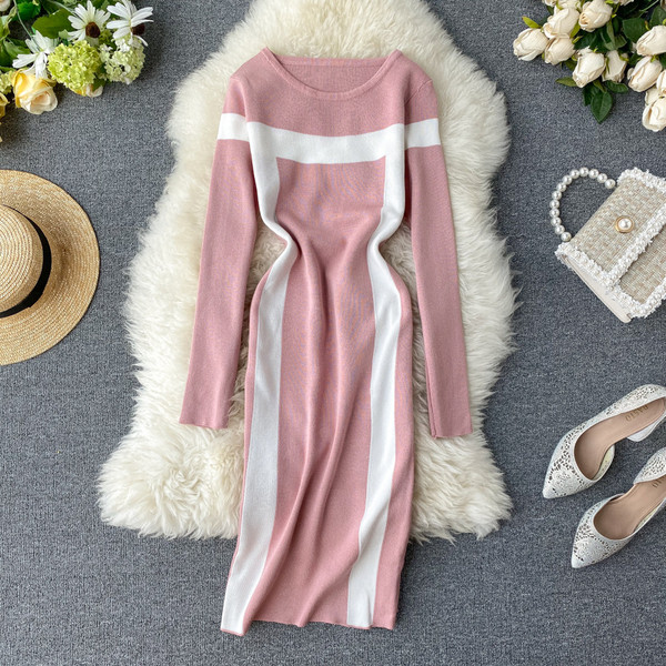 Rochie casual de dama cu decolteu oval in mai multe culori