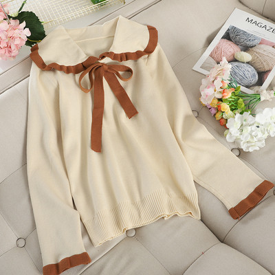 Pulover de dama cu panglica si maneci lungi in mai multe culori