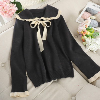 Pulover de dama cu panglica si maneci lungi in mai multe culori