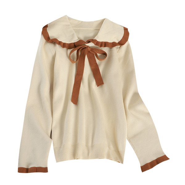 Pulover de dama cu panglica si maneci lungi in mai multe culori