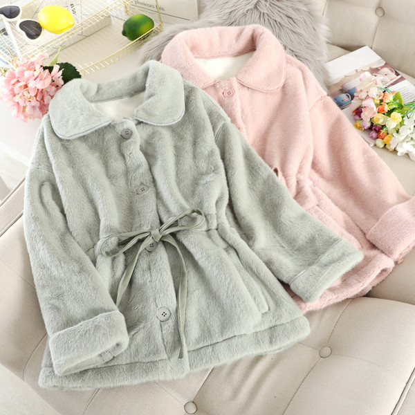 Palton de dama model nou cu cravate si nasturi in patru culori