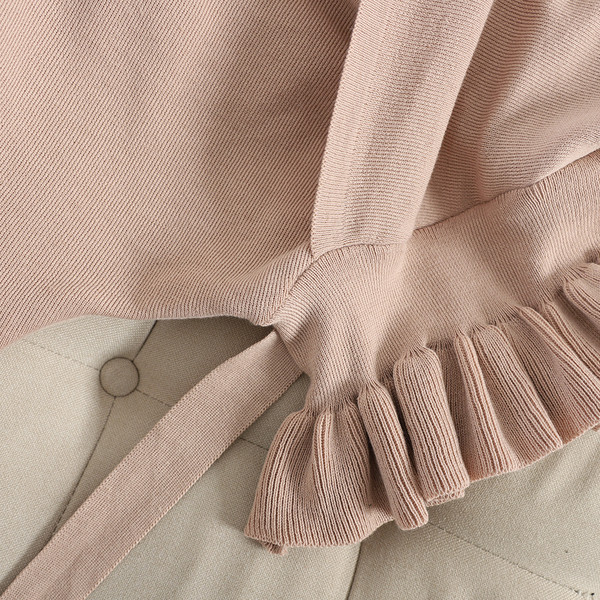 Pulover elegant de dama cu decolteu spitz si cravate in mai multe culori