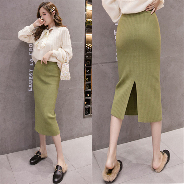 Fusta casual de dama model nou cu fanta in negru si verde