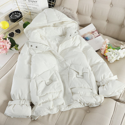 Geaca de iarna moderna de dama cu gluga si buzunare in patru culori