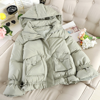 Geaca de iarna moderna de dama cu gluga si buzunare in patru culori