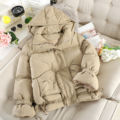 Geaca de iarna moderna de dama cu gluga si buzunare in patru culori