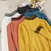 Pulover de dama modern cu guler polo in mai multe culori