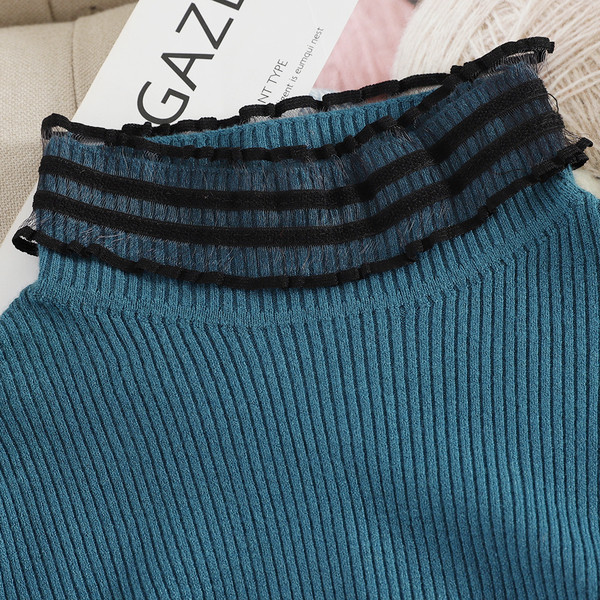 Pulover de dama modern cu guler polo in mai multe culori