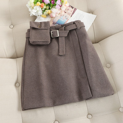 Fusta casual de dama cu talie inalta si curea in trei culori