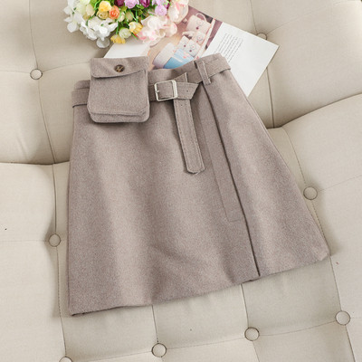 Fusta casual de dama cu talie inalta si curea in trei culori