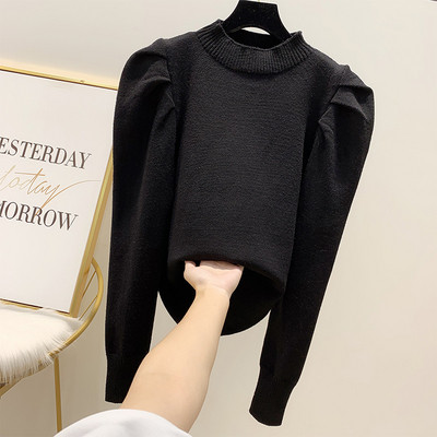 Pulover de dama modern cu maneci bufante in patru culori