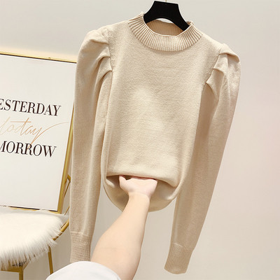 Pulover de dama modern cu maneci bufante in patru culori