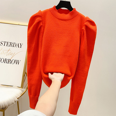 Pulover de dama modern cu maneci bufante in patru culori