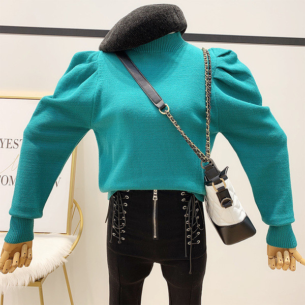 Pulover de dama modern cu maneci bufante in patru culori