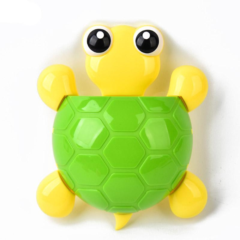 Suport perie de perete si pasta de dinti in forma de broasca testoasa - patru culori