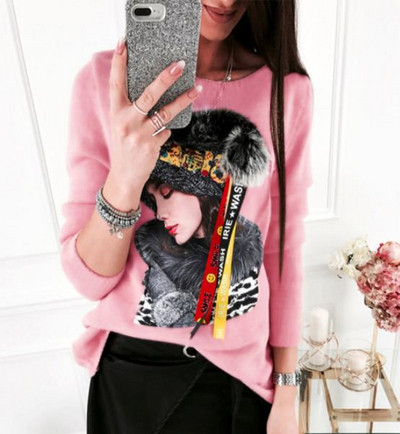 Pulover de dama model nou cu aplicatie si puf in trei culori