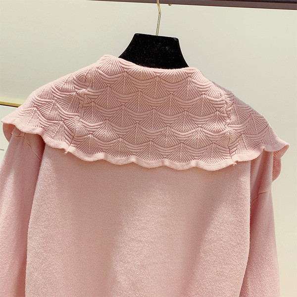 Cardigan dama cu guler si nasturi in mai multe culori