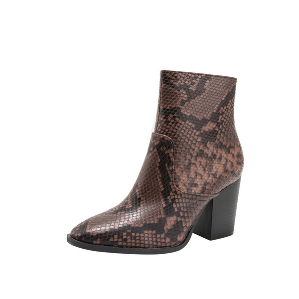 Cizme moderne de dama cu model animal si fermoar