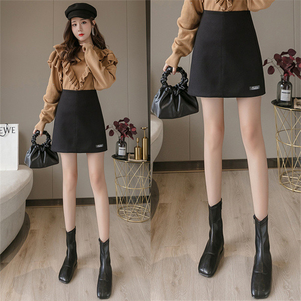Új modell topikus női szoknya magas derékkal, fekete és barna színben