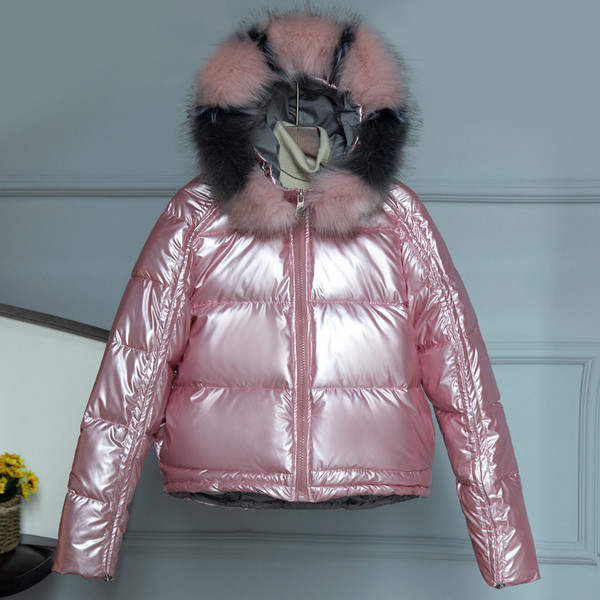 Geaca de iarna casual de dama cu puf si fermoar in mai multe culori