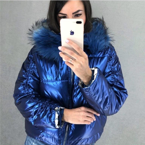 Geaca de iarna casual de dama cu puf si fermoar in mai multe culori