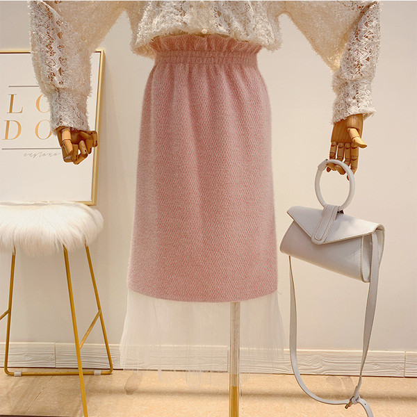 Fusta de dama moderna cu tul in patru culori